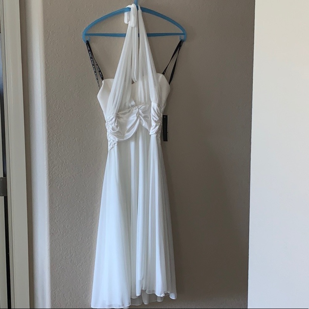 Ivory Illusion Halter Dress